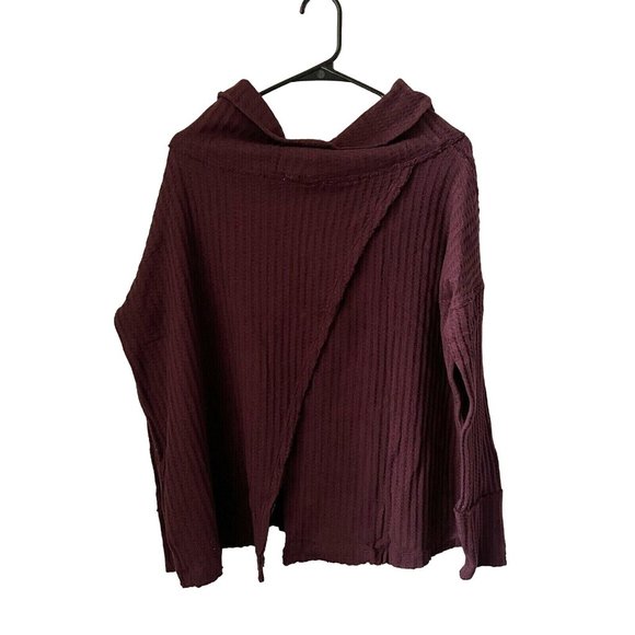 Free People NWT Juicy Long Sleeve Cowl Neck Thermal Shirt Size L Color: Date Nig - Picture 4 of 6